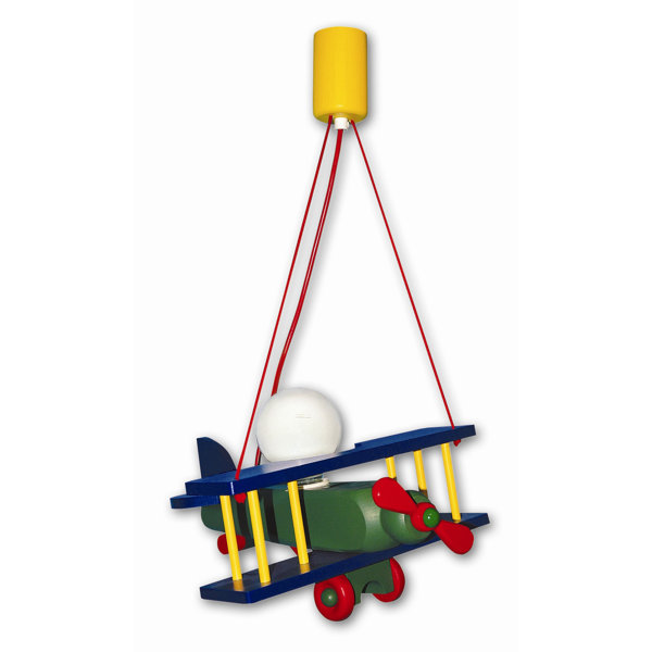 Kinder Pendelleuchte Aus Holz – Bunt, 150 Cm Lang, Mit E27 Fassung, Inkl. Birne
